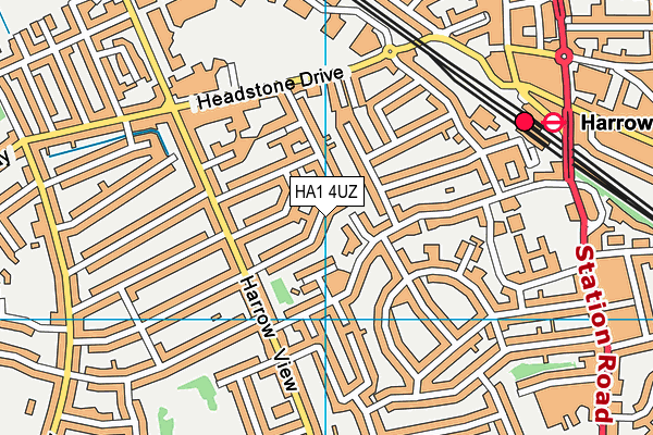 HA1 4UZ map - OS VectorMap District (Ordnance Survey) HA1 4UZ map - OS VectorMap District (Ordnance Survey)