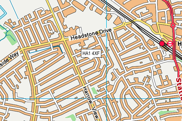 HA1 4XF map - OS VectorMap District (Ordnance Survey) HA1 4XF map - OS VectorMap District (Ordnance Survey)