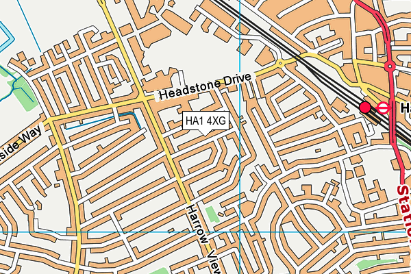 HA1 4XG map - OS VectorMap District (Ordnance Survey) HA1 4XG map - OS VectorMap District (Ordnance Survey)