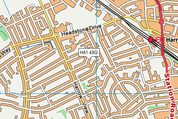 HA1 4XQ map - OS VectorMap District (Ordnance Survey) HA1 4XQ map - OS VectorMap District (Ordnance Survey)