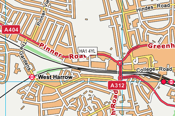 HA1 4YL map - OS VectorMap District (Ordnance Survey) HA1 4YL map - OS VectorMap District (Ordnance Survey)