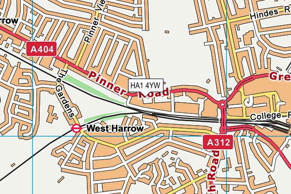 HA1 4YW map - OS VectorMap District (Ordnance Survey) HA1 4YW map - OS VectorMap District (Ordnance Survey)