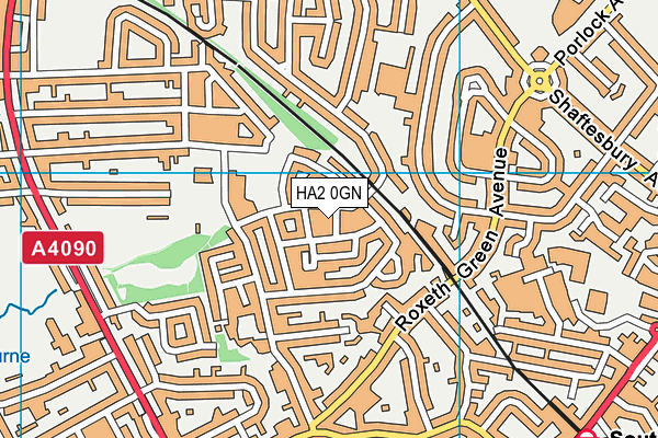 HA2 0GN map - OS VectorMap District (Ordnance Survey) HA2 0GN map - OS VectorMap District (Ordnance Survey)