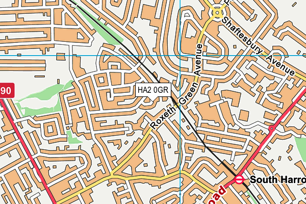 HA2 0GR map - OS VectorMap District (Ordnance Survey) HA2 0GR map - OS VectorMap District (Ordnance Survey)