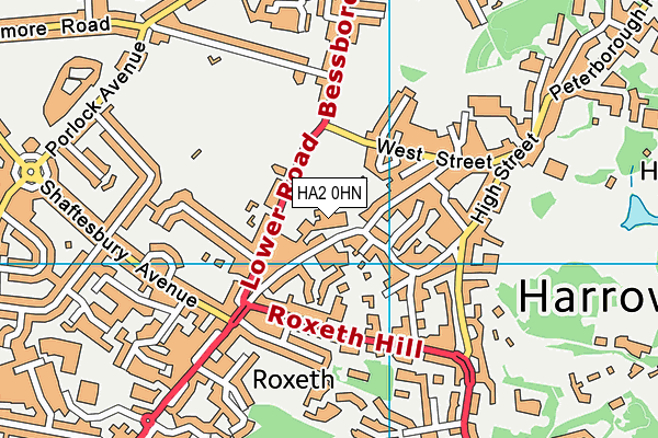 HA2 0HN map - OS VectorMap District (Ordnance Survey) HA2 0HN map - OS VectorMap District (Ordnance Survey)