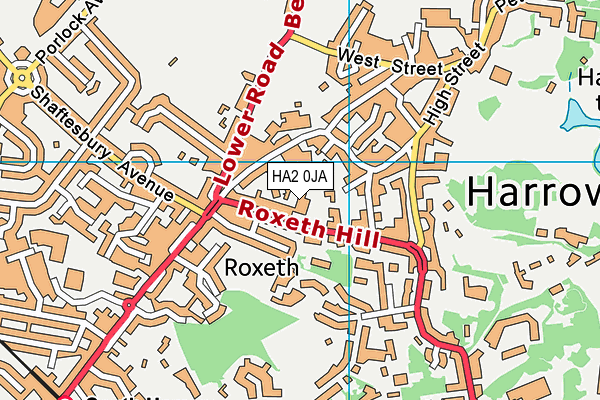 HA2 0JA map - OS VectorMap District (Ordnance Survey) HA2 0JA map - OS VectorMap District (Ordnance Survey)
