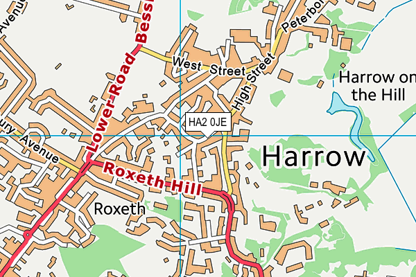 HA2 0JE map - OS VectorMap District (Ordnance Survey) HA2 0JE map - OS VectorMap District (Ordnance Survey)