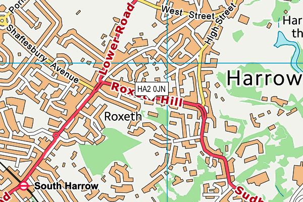 HA2 0JN map - OS VectorMap District (Ordnance Survey) HA2 0JN map - OS VectorMap District (Ordnance Survey)