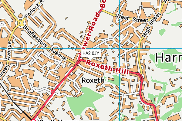 HA2 0JY map - OS VectorMap District (Ordnance Survey)
