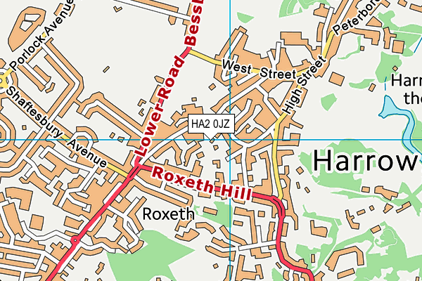 HA2 0JZ map - OS VectorMap District (Ordnance Survey) HA2 0JZ map - OS VectorMap District (Ordnance Survey)