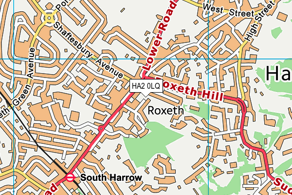 HA2 0LQ map - OS VectorMap District (Ordnance Survey)