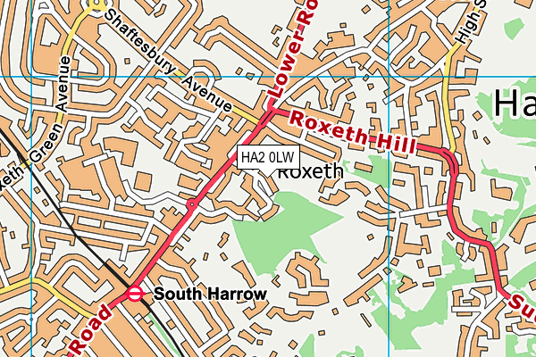 HA2 0LW map - OS VectorMap District (Ordnance Survey) HA2 0LW map - OS VectorMap District (Ordnance Survey)