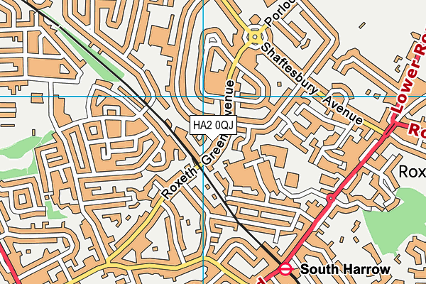 HA2 0QJ map - OS VectorMap District (Ordnance Survey) HA2 0QJ map - OS VectorMap District (Ordnance Survey)