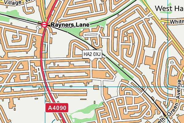 HA2 0XJ map - OS VectorMap District (Ordnance Survey) HA2 0XJ map - OS VectorMap District (Ordnance Survey)