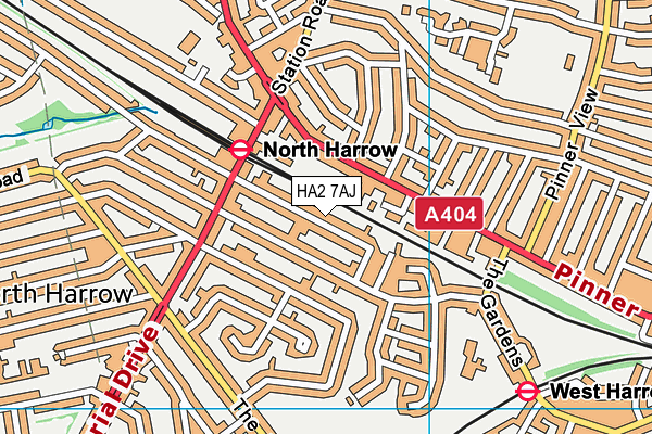 HA2 7AJ map - OS VectorMap District (Ordnance Survey) HA2 7AJ map - OS VectorMap District (Ordnance Survey)