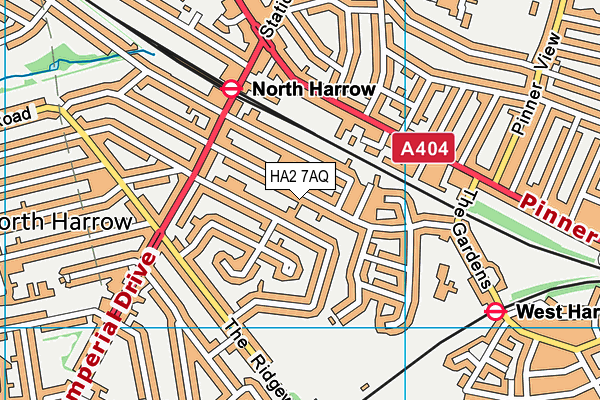 HA2 7AQ map - OS VectorMap District (Ordnance Survey) HA2 7AQ map - OS VectorMap District (Ordnance Survey)