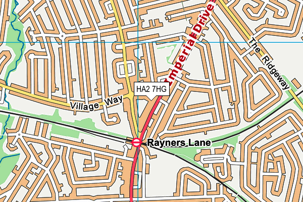 HA2 7HG map - OS VectorMap District (Ordnance Survey) HA2 7HG map - OS VectorMap District (Ordnance Survey)
