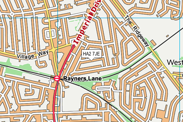 HA2 7JE map - OS VectorMap District (Ordnance Survey) HA2 7JE map - OS VectorMap District (Ordnance Survey)