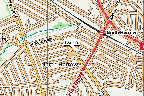 HA2 7PZ map - OS VectorMap District (Ordnance Survey) HA2 7PZ map - OS VectorMap District (Ordnance Survey)