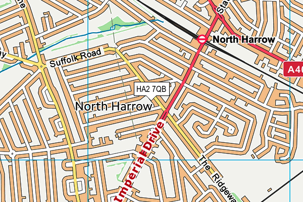 HA2 7QB map - OS VectorMap District (Ordnance Survey) HA2 7QB map - OS VectorMap District (Ordnance Survey)