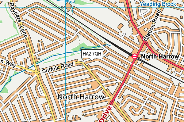 HA2 7QH map - OS VectorMap District (Ordnance Survey) HA2 7QH map - OS VectorMap District (Ordnance Survey)