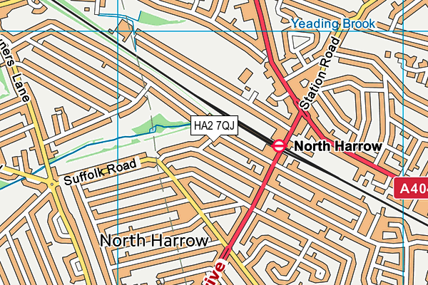HA2 7QJ map - OS VectorMap District (Ordnance Survey) HA2 7QJ map - OS VectorMap District (Ordnance Survey)