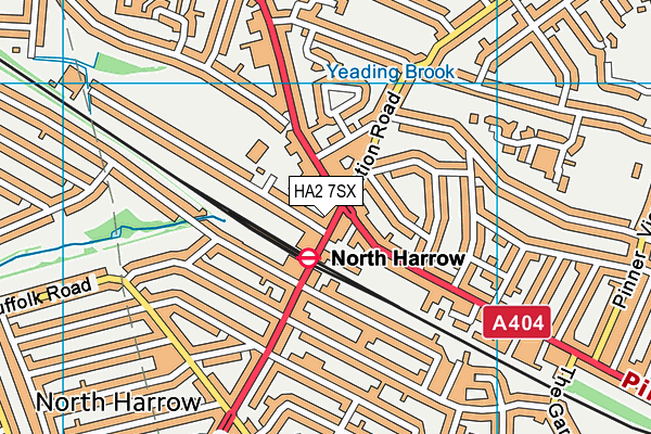 HA2 7SX map - OS VectorMap District (Ordnance Survey) HA2 7SX map - OS VectorMap District (Ordnance Survey)