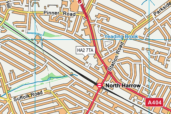 HA2 7TA map - OS VectorMap District (Ordnance Survey) HA2 7TA map - OS VectorMap District (Ordnance Survey)
