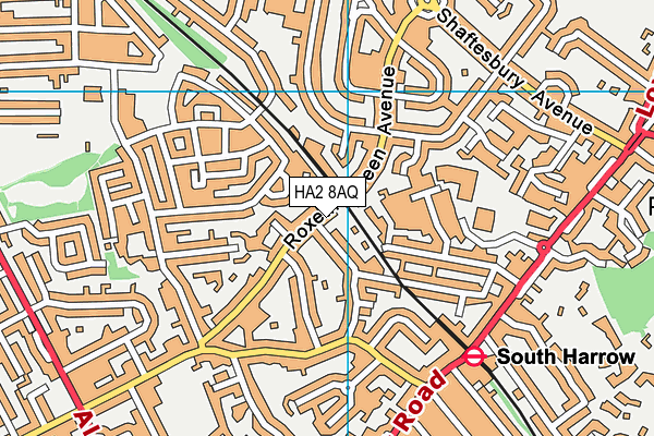 HA2 8AQ map - OS VectorMap District (Ordnance Survey) HA2 8AQ map - OS VectorMap District (Ordnance Survey)