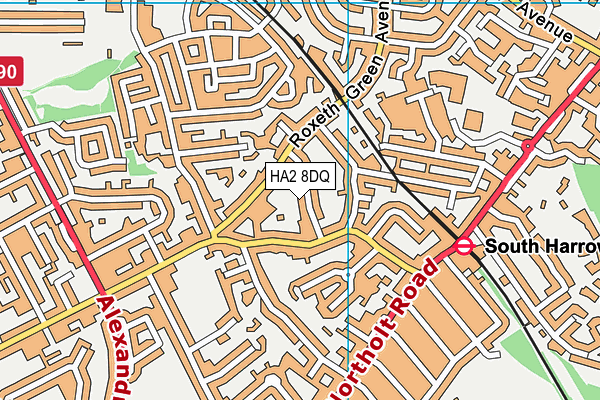 HA2 8DQ map - OS VectorMap District (Ordnance Survey) HA2 8DQ map - OS VectorMap District (Ordnance Survey)