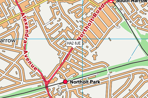 HA2 8JE map - OS VectorMap District (Ordnance Survey) HA2 8JE map - OS VectorMap District (Ordnance Survey)