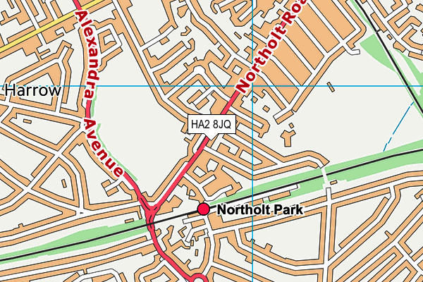 HA2 8JQ map - OS VectorMap District (Ordnance Survey) HA2 8JQ map - OS VectorMap District (Ordnance Survey)