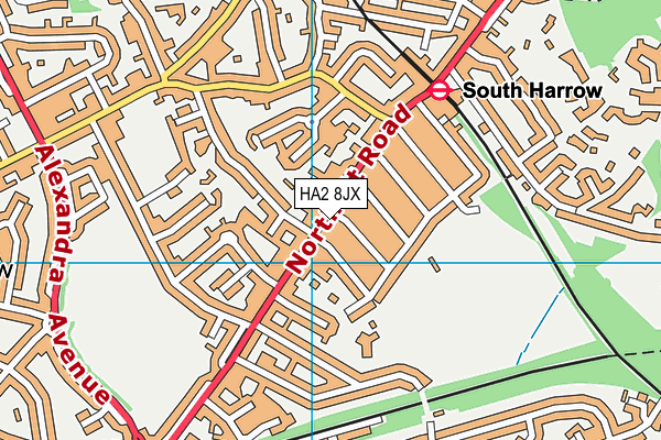 HA2 8JX map - OS VectorMap District (Ordnance Survey) HA2 8JX map - OS VectorMap District (Ordnance Survey)