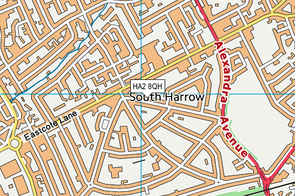 HA2 8QH map - OS VectorMap District (Ordnance Survey) HA2 8QH map - OS VectorMap District (Ordnance Survey)