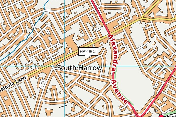 HA2 8QJ map - OS VectorMap District (Ordnance Survey) HA2 8QJ map - OS VectorMap District (Ordnance Survey)