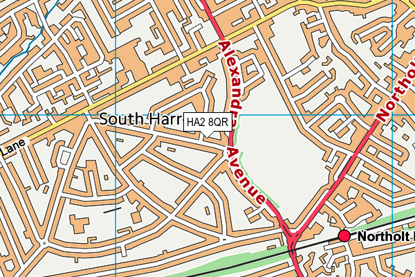 HA2 8QR map - OS VectorMap District (Ordnance Survey) HA2 8QR map - OS VectorMap District (Ordnance Survey)