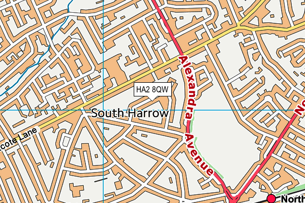 HA2 8QW map - OS VectorMap District (Ordnance Survey) HA2 8QW map - OS VectorMap District (Ordnance Survey)
