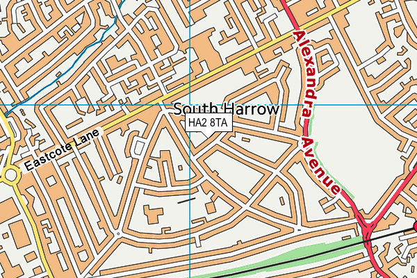 HA2 8TA map - OS VectorMap District (Ordnance Survey) HA2 8TA map - OS VectorMap District (Ordnance Survey)