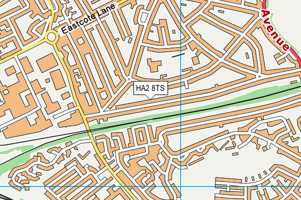 HA2 8TS map - OS VectorMap District (Ordnance Survey) HA2 8TS map - OS VectorMap District (Ordnance Survey)