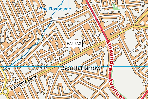 HA2 9AG map - OS VectorMap District (Ordnance Survey) HA2 9AG map - OS VectorMap District (Ordnance Survey)