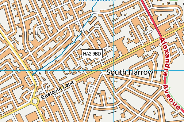 HA2 9BD map - OS VectorMap District (Ordnance Survey) HA2 9BD map - OS VectorMap District (Ordnance Survey)