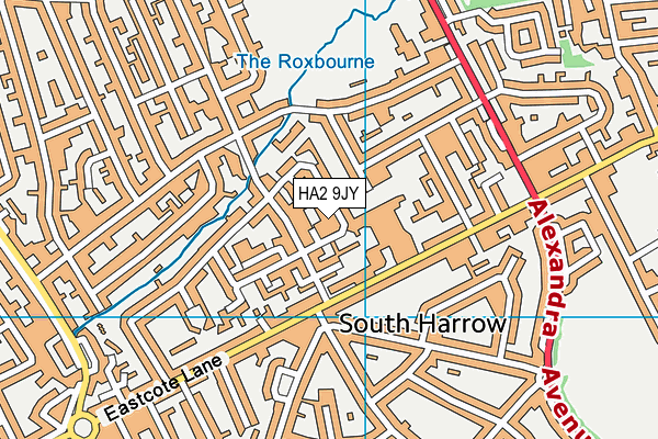 HA2 9JY map - OS VectorMap District (Ordnance Survey) HA2 9JY map - OS VectorMap District (Ordnance Survey)