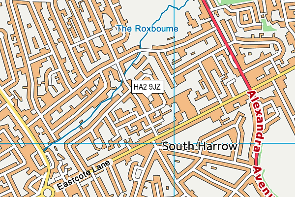 HA2 9JZ map - OS VectorMap District (Ordnance Survey) HA2 9JZ map - OS VectorMap District (Ordnance Survey)