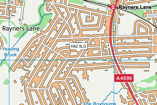 HA2 9LG map - OS VectorMap District (Ordnance Survey) HA2 9LG map - OS VectorMap District (Ordnance Survey)