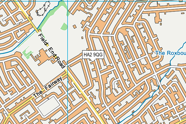 HA2 9QG map - OS VectorMap District (Ordnance Survey) HA2 9QG map - OS VectorMap District (Ordnance Survey)