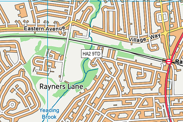 HA2 9TD map - OS VectorMap District (Ordnance Survey) HA2 9TD map - OS VectorMap District (Ordnance Survey)