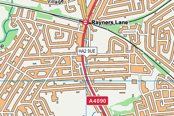 HA2 9UE map - OS VectorMap District (Ordnance Survey) HA2 9UE map - OS VectorMap District (Ordnance Survey)