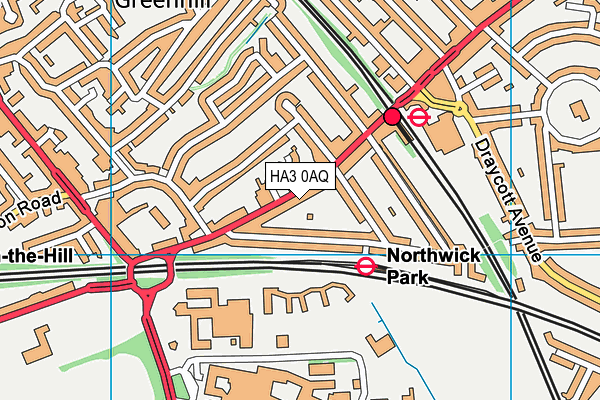 HA3 0AQ map - OS VectorMap District (Ordnance Survey)