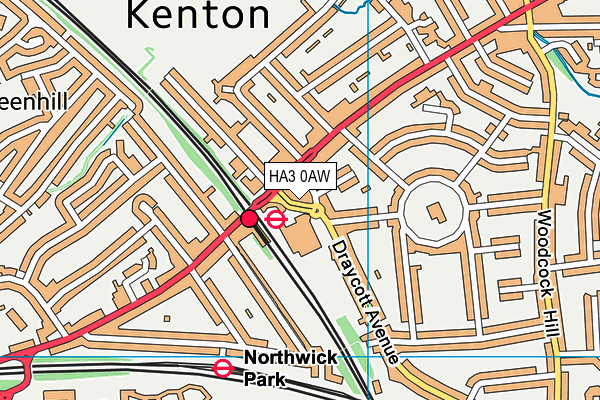 HA3 0AW map - OS VectorMap District (Ordnance Survey)