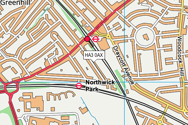 HA3 0AX map - OS VectorMap District (Ordnance Survey)